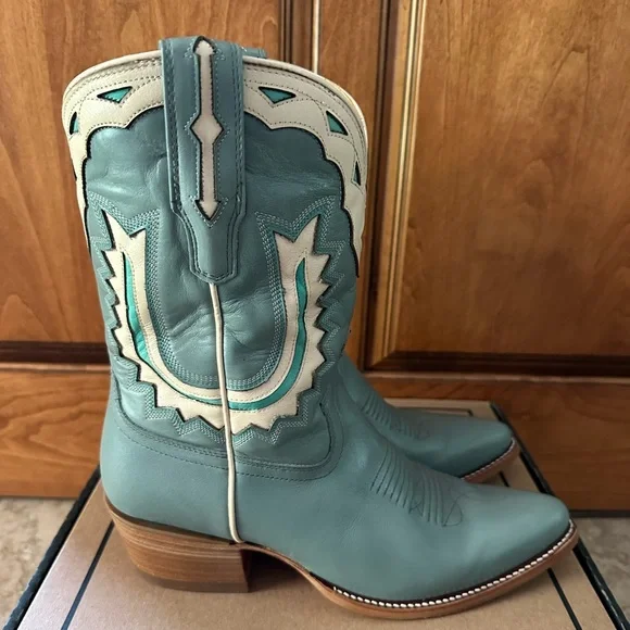 Tecovas Seafoam Bone Jolene Cowgirl Boots 9 Sold Out Online!! - Picture 4 of 10
